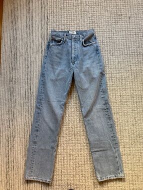 Agolde High Rise Straight Jeans - Light Denim